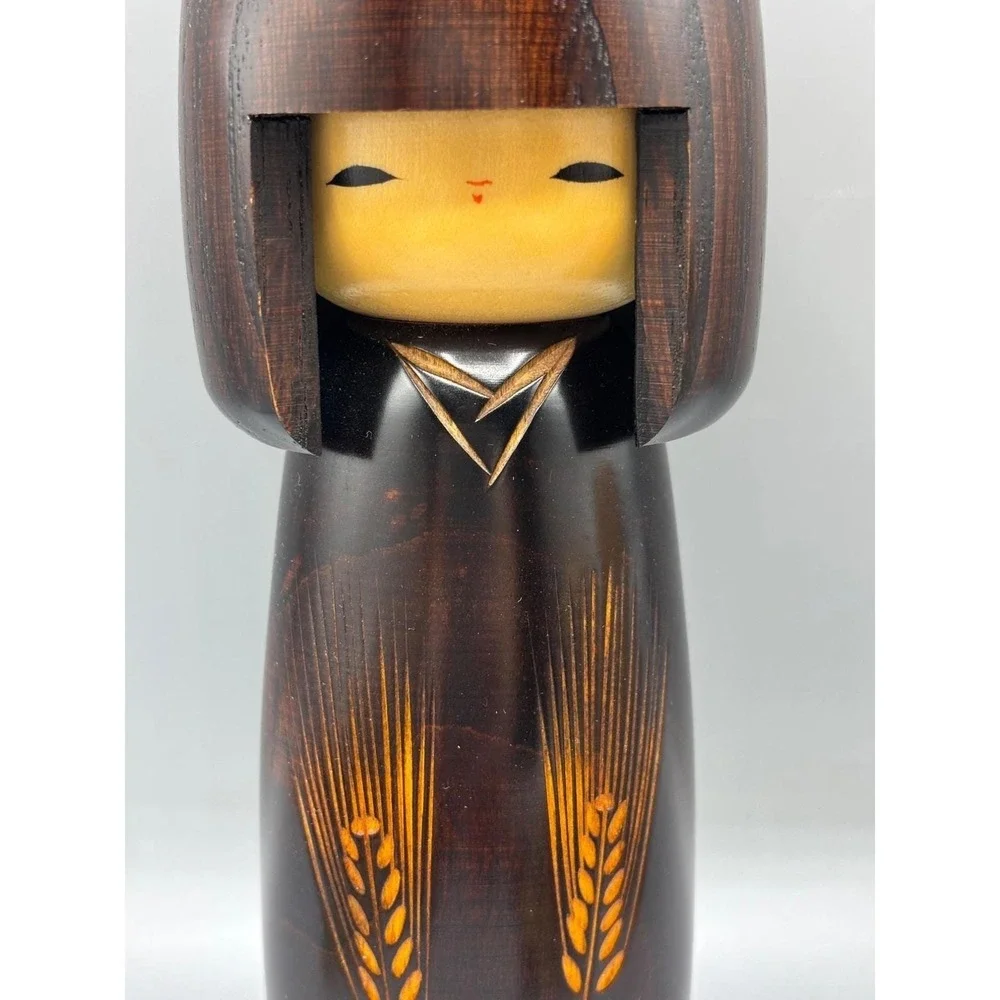 Vintage Japanese Kokeshi Doll Creative Wheat Design Okamoto Usaburo